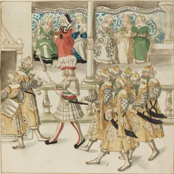 Chevaliers en parade en costume oriental, vers 1515