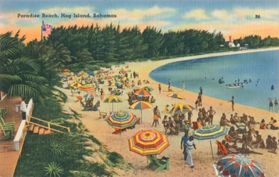 Plage du Paradis, Hog Island, Bahamas, vers 1930