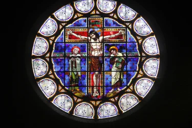 Paris, France. Église Notre-Dame-du-Rosaire. Vitrail, Paris, France