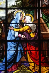 Église Saint-Laurent, vitrail : la Visitation, Paris