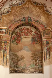 Église paroissiale (Iglesia de San Agustín). Intérieur. Une chapelle. Peintures murales. École de Zurbaran. Une chapelle. Baroque. 17ème siècle.