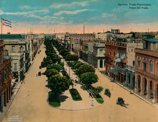 Paseo del Prado, La Havane, Cuba, vers 1920