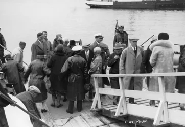 Navire de passagers amarré à Molde, Norvège, 1929