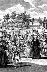 Personnes dans les jardins d