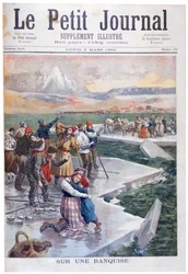 Personnes échouées sur des blocs de glace, Finlande, 1894