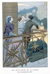 Personnes regardant une comète, 1857