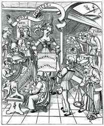 Allégorie de la musique, avec les auxiliaires, le poète et les musiciens, 1508, 1870