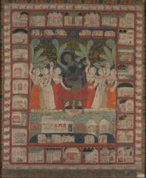 Pichvai mural avec le culte de Shri Nathaji, 1825-1850