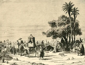Pèlerins en route pour La Mecque, 1890