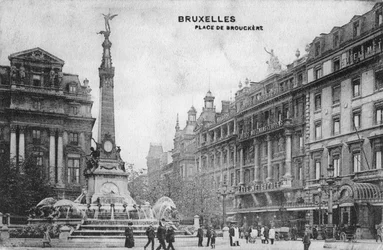 Place de Brouckere, Bruxelles, Belgique, vers 1918