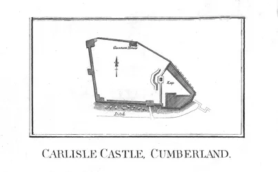 Plan du château de Carlisle, Cumberland, fin XVIIIe siècle
