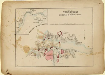 Plan de Sébastopol avec sa rade et ses fortifications, vers 1858