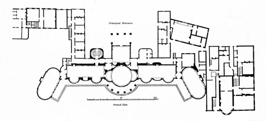 Plan du pavillon montrant les modifications apportées au bâtiment original de Holland achevé en 1804, 1939