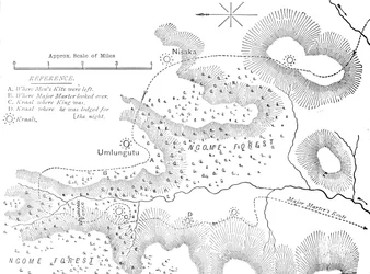 Plan du terrain où Cetewayo a été capturé, vers 1880