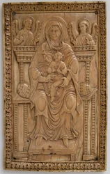 Plaque avec Vierge en majesté et l