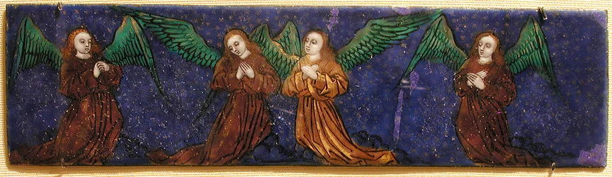 Plaque avec quatre anges