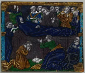 Plaque avec la mort de la Vierge