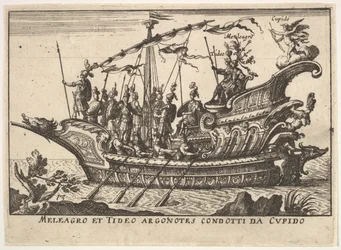 Planche 13 : Argonautes Méléagre et Tydée conduits par Cupidon, 1664