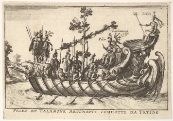 Planche 7 : Peleo et Talamone Argonauti conduits par Thétis, du Magnifique cortège sur t..., 1664