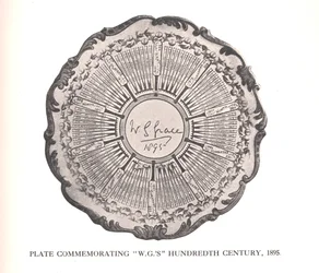 Assiette commémorant le centième siècle de WG Grace, 1895, 1912