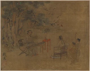 Jouant de la cithare sous les pins, possiblement dynastie Ming, 1368-1644