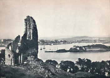 Plymouth - Île de Drake, depuis Mount Edgcumbe, 1895