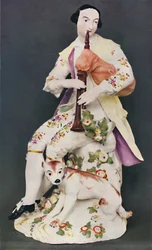 Figure en porcelaine marquée WD-CO. Derby, vers 1760