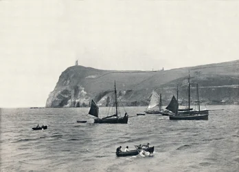 Port Erin - Bradda Head, avec la tour Milner, 1895
