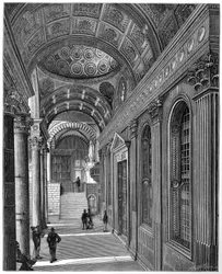 Portique de la chapelle Pazzi, cloître de la basilique Santa Croce, Florence, 1882