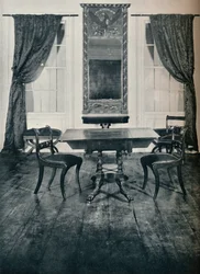 Partie du salon de la maison à Irvington, New York, construite vers 1820, 1930
