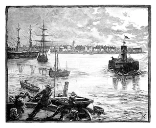Portsmouth Harbour, Hampshire, vers 1888