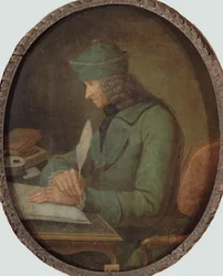 Portrait de François Marie Arouet de Voltaire 1694-1778, dans son étude, 2e moitié du 18e siècle