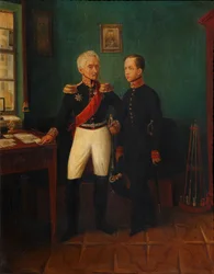Portrait du général Fyodor Grigoryevich Friedrich August Goldgeuer avec son fils Mikhail, vers 1771-1848