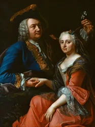 Portrait de Johann Christoph Gottsched 1700-1766 avec sa femme Luise