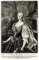 Portrait de la princesse Anna Leopoldovna 1718-1746, mère du tsar Ivan VI