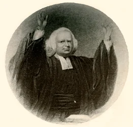 Portrait du révérend George Whitefield en robe et perruque portées en Nouvelle-Angleterre, vers 1750, 1937