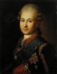 Portrait de Semyon Zorich 1745-1799, le favori de Catherine la Grande, fin du XVIIIe siècle