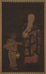 Portrait de Xuanzang Genjo avec assistant