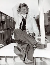 Portrait de la chanteuse et comédienne australienne Olivia Newton John (née en 1949), Londres, 23/05/1975