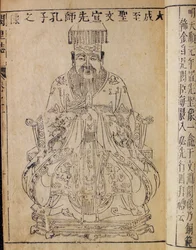 Portrait du penseur et philosophe social chinois Confucius, début du 19e siècle