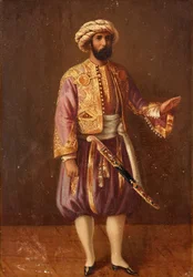 Portrait du roi Charles XV de Suède en costume turc, milieu du XIXe siècle