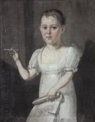 Portrait du poète Mikhaïl Lermontov 1814-1841 enfant, 1817-1818