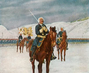 Prière du vieux Dessauer avant la bataille de Kesselsdorf, 15 décembre 1745, 1936