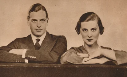 Prince George et Princesse Marina, fiancés le 28 août, 1934 1935