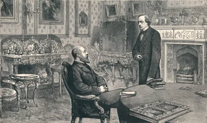 Le prince de Galles visitant Lord Beaconsfield à Hughenden Manor, 1896
