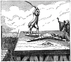 Un prisonnier reçoit la torture, 1885