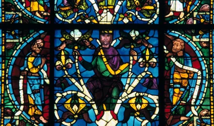 Prophète, vitrail, cathédrale de Chartres, France, 1145-1155