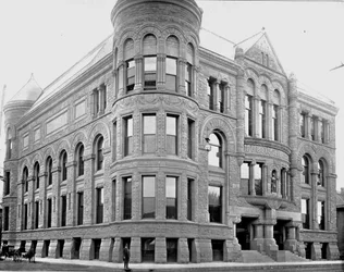 Bâtiment de la bibliothèque publique, Minneapolis, Minnesota, États-Unis, vers 1900