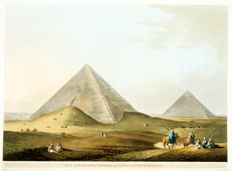 Pyramides de Gizeh, Égypte, 4e dynastie, Ancien Empire, 26e siècle avant J.-C. 1801