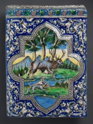 Carreau de Dado Qajar, Iran, XIXe siècle